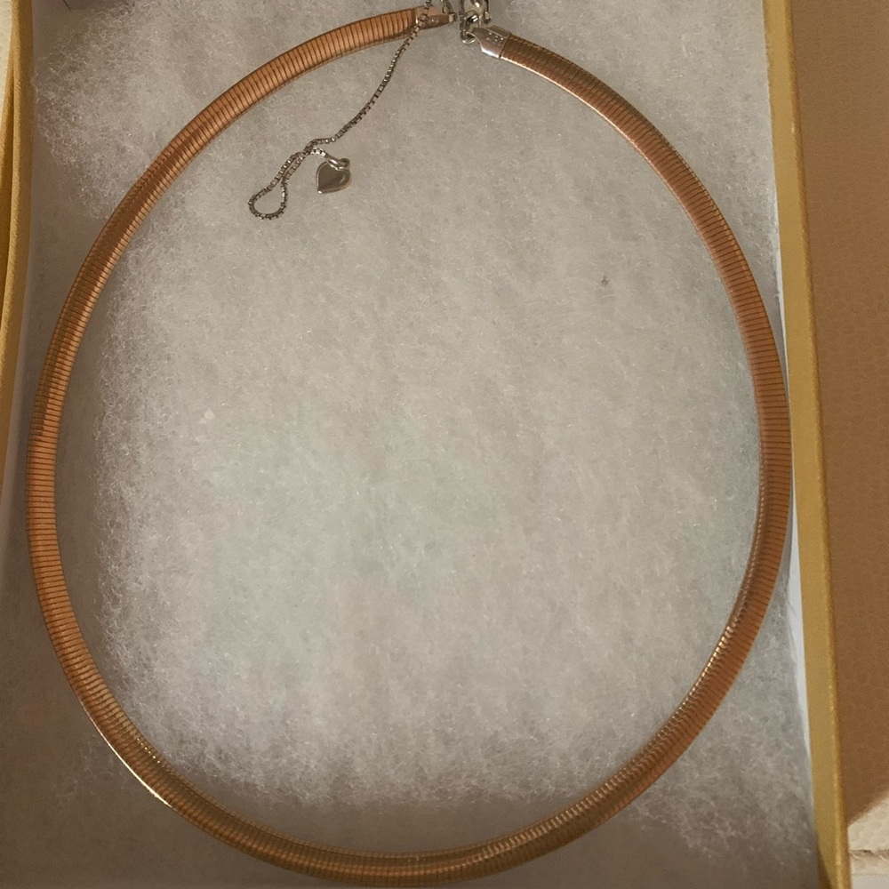 Two tone silver/rose gold necklace